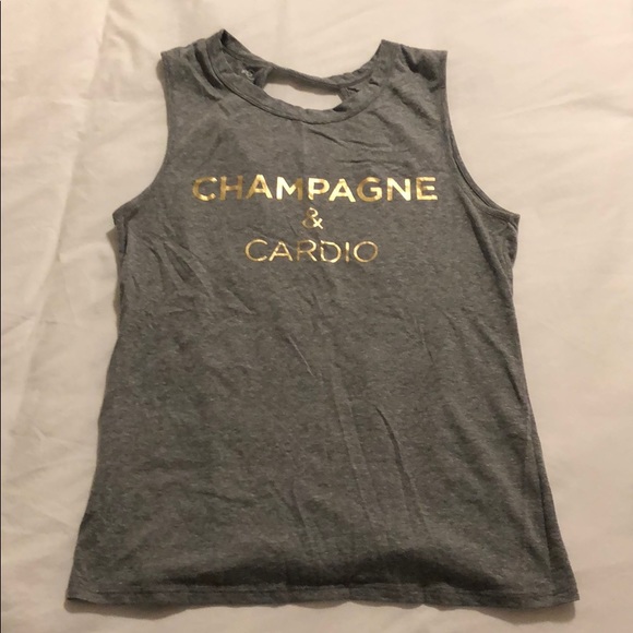 Champagne & Cardio Open Back Tank - Picture 1 of 4